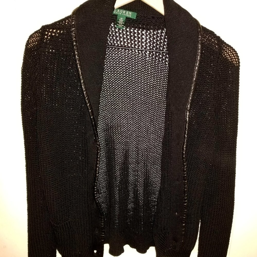 Ralph Lauren Leather Lined Cardigan